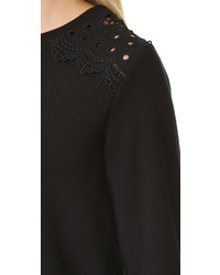 Женский черный кружевной свитер от Suncoo