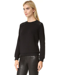 Женский черный кружевной свитер от Suncoo