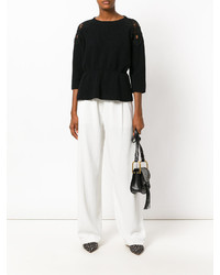 Женский черный кружевной свитер от Chloé