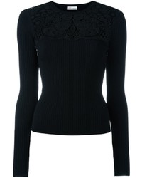 Женский черный кружевной свитер от RED Valentino
