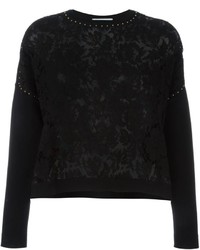 Женский черный кружевной свитер от Valentino