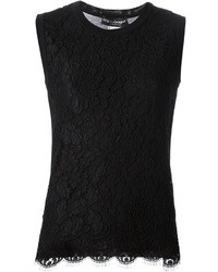 Черный кружевной топ без рукавов от Dolce & Gabbana