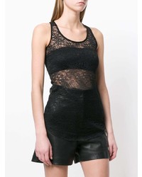 Черный кружевной топ без рукавов от Almaz