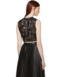 Черный кружевной укороченный топ от MCQ