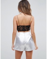 Черный кружевной укороченный топ от Asos