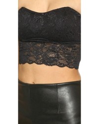 Черный кружевной укороченный топ