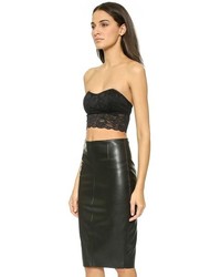 Черный кружевной укороченный топ