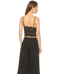 Черный кружевной укороченный топ от Line & Dot