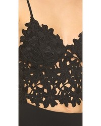 Черный кружевной укороченный топ от Line & Dot