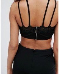 Черный кружевной укороченный топ от Rare