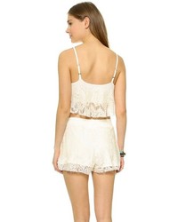 Черный кружевной укороченный топ