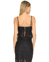 Черный кружевной укороченный топ от Alexis