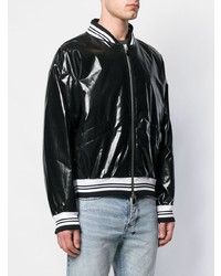 Мужской черный легкий бомбер с принтом от Just Cavalli