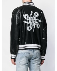 Мужской черный легкий бомбер с принтом от Just Cavalli