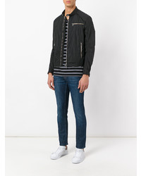Мужской черный легкий бомбер от Moncler