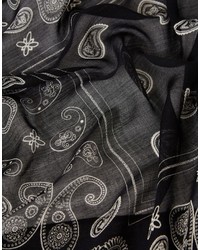 Мужской черный легкий шарф с принтом от Asos