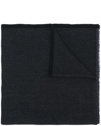 Мужской черный легкий шарф с узором зигзаг от Salvatore Ferragamo