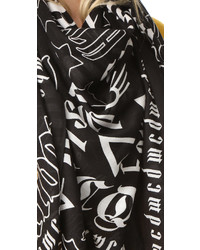 Женский черный легкий шарф от MCQ