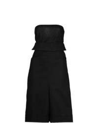 Черный льняной комбинезон с шортами от Yohji Yamamoto