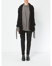 Женский черный льняной открытый кардиган от Masnada