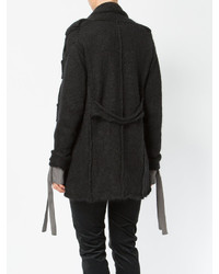 Женский черный льняной открытый кардиган от Masnada