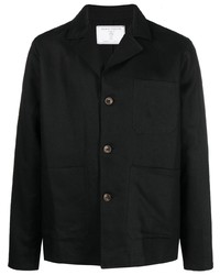Мужской черный льняной пиджак с вышивкой от Societe Anonyme