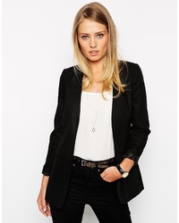 Женский черный льняной пиджак от Asos