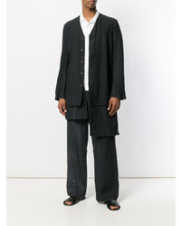 Мужской черный льняной пиджак от Uma Wang