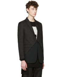 Мужской черный льняной пиджак от D.gnak By Kang.d