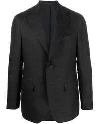 Мужской черный льняной пиджак от Caruso