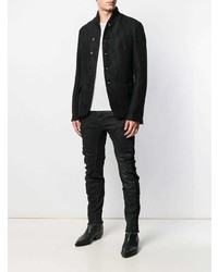 Мужской черный льняной пиджак от Masnada