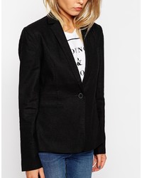 Женский черный льняной пиджак от Asos