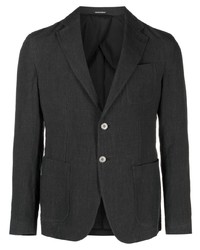 Мужской черный льняной пиджак от Emporio Armani
