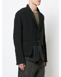 Мужской черный льняной пиджак от Uma Wang
