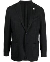 Мужской черный льняной пиджак от Lardini