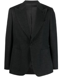 Мужской черный льняной пиджак от Lardini