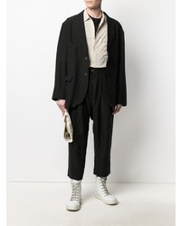 Мужской черный льняной пиджак от Ziggy Chen