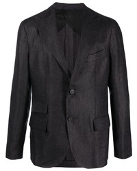 Мужской черный льняной пиджак от Peserico