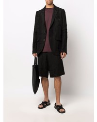 Мужской черный льняной пиджак от Uma Wang