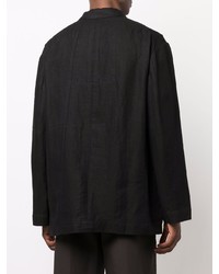 Мужской черный льняной пиджак от Ziggy Chen