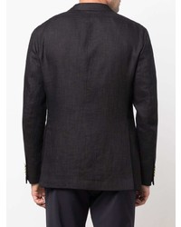 Мужской черный льняной пиджак от Caruso