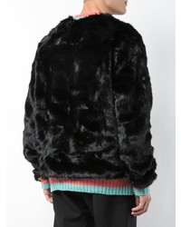 Мужской черный меховой бомбер от The Elder Statesman