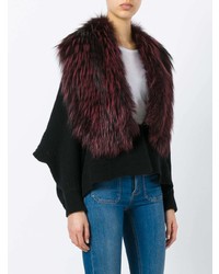 Женский черный меховой кардиган от Liska