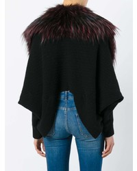 Женский черный меховой кардиган от Liska