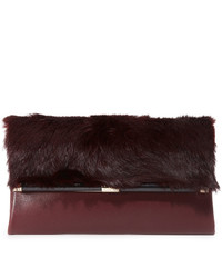 Черный меховой клатч от Diane von Furstenberg