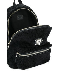 Женский черный меховой рюкзак от Versus