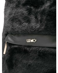 Женский черный меховой рюкзак от Liu Jo
