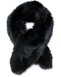 Женский черный меховой шарф от Armani Collezioni