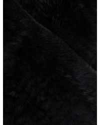 Женский черный меховой шарф от Yves Salomon