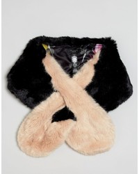 Женский черный меховой шарф от Ted Baker